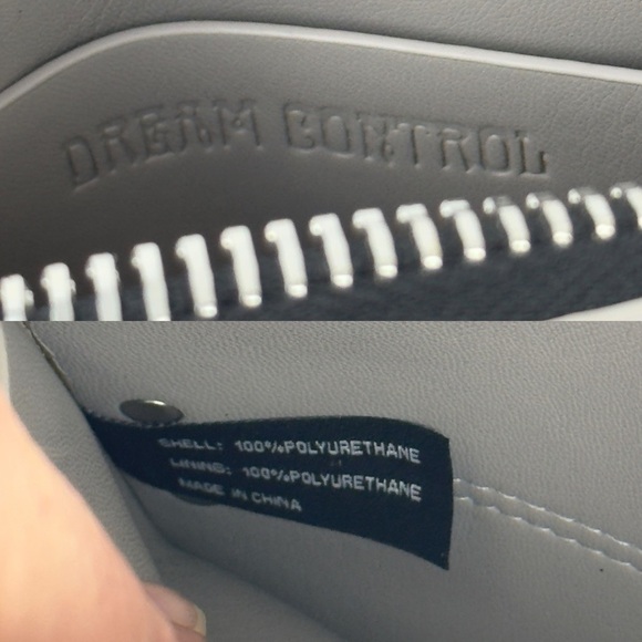 Dream Control Grey Small Crossbody/Handle Purse Studded Faux Leather Vegan - Picture 15 of 16